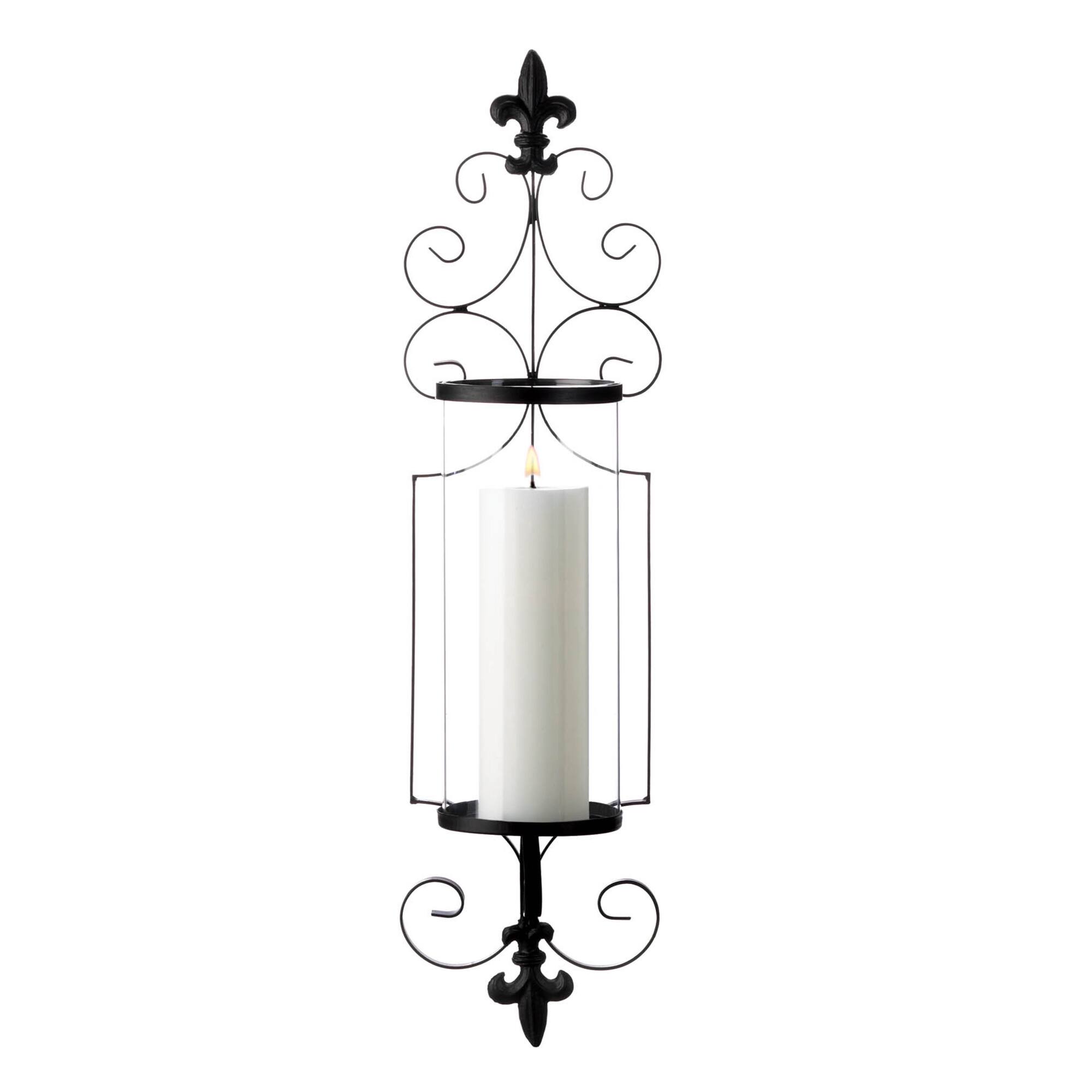 27" Fleur-De-Lis Candle Wall Sconce